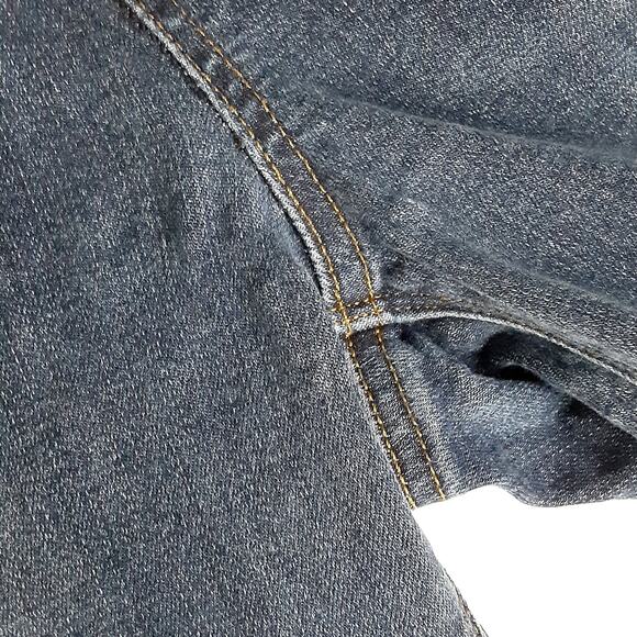 Spanx Distressed Skinny Jeans Raw Hem Pull On Pant Dark Wash Denim Womens M - Picture 5 of 11